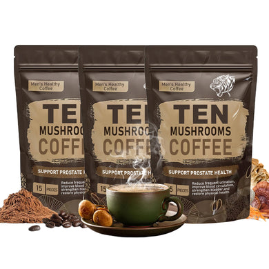 Men's Health Coffee for body care, Organic Mushroom Coffee ,10 Mushrooms, 15pcs/bag (3 Bag)