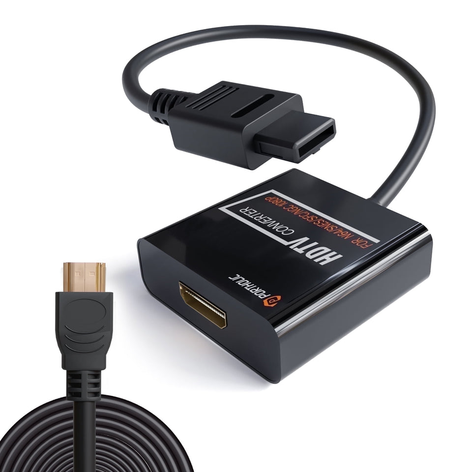 N64 to HDMI, Nintendo 64 HDMI Adapter, N64 HDMI Converter for N64, Game Cube to HDTV with HDMI Cable Support 16:9/4:3 Conversion
