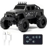 Off-Road Truck with Remote Control, 1:64 Mini Desktop Rc Truck Toy, 2.4GHz All Terrain Off-Road Trucks, LED Lights, Speed/Steering Adjustable, for Kids Christmas Birthday