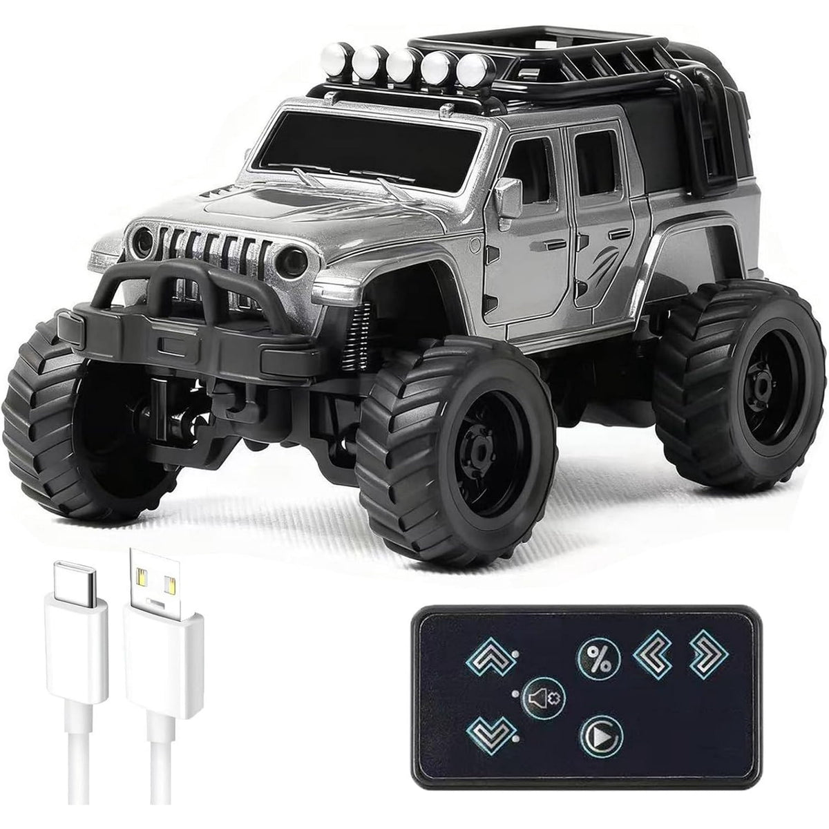 Off-Road Truck with Remote Control, 1:64 Mini Desktop Rc Truck Toy, 2 ...