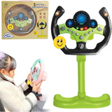 Steering Wheel Driving Toy, Simulated Steering Wheel for Kids, Electric Car Steering Wheel Toys, Educational Children Skills Training Gift