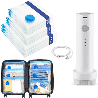 Vacuum Seal Bags for Clothing, Vacuum Storage Bags with Rechargeable Air Pump, Vacuum Seal Bags for Clothing Travel, Space Saver Vacuum Storage Bags, 12 Pack