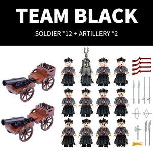 Revolutionary War Building Block Set, with Qing Dynasty & British & French Soldier Figures, Compatible with Lego 853793 Accessory, Civil War with Cannons, Weapons (British French War)