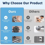 Suction Cup Shower Head Holder - 360° Adjustable. Adhesive Shower Head Hanger with Hook. Shower Handle/Wand/ Hose Bracket. Tool-Free Wall Mount for Handheld Showerheads. Fits Bathroom and RV