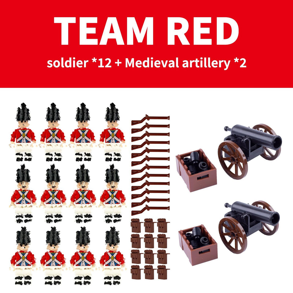 Revolutionary War Building Block Set, with Qing Dynasty & British & China Soldier Figures, Compatible with Lego 853792 Accessory, Civil War with Cannons, Weapons (British China War)