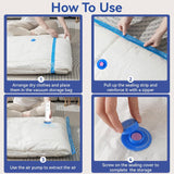 Vacuum Seal Bags for Clothing, Vacuum Storage Bags with Rechargeable Air Pump, Vacuum Seal Bags for Clothing Travel, Space Saver Vacuum Storage Bags, 12 Pack