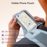 Running Vest with Cellphone Holder, PORTHOLIC Reflective Warnwest with Visible Phone Pouch, Adjustable Waistband and Muti-pockets for Sport, Jogging, Cycling, Walk the dog(GARY)