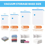 Vacuum Storage Bags, 16 Pack (4 Jumbo, 4 Large,4 Medium,4 Small) Space Saver Seal Bags for clothing travel,luggage,Mattress,Comforters,Blanket,Pillows,Duvets