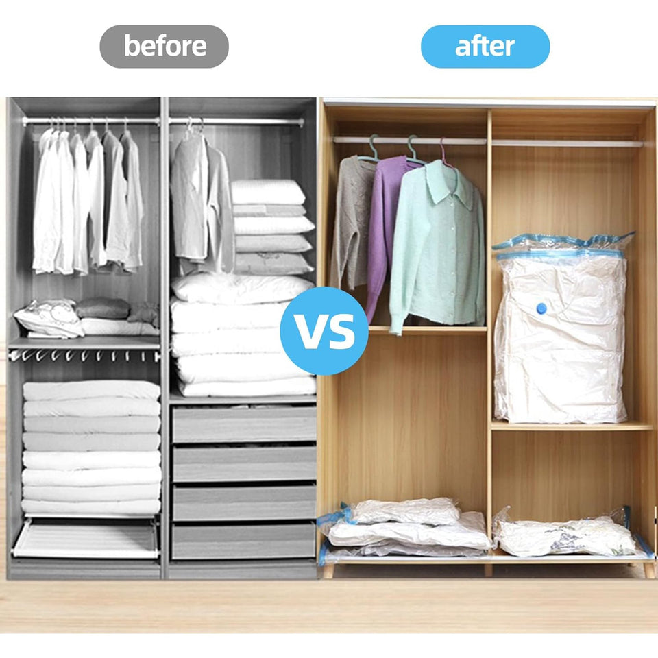 Vacuum Storage Bags, 16 Pack (4 Jumbo, 4 Large,4 Medium,4 Small) Space Saver Seal Bags for clothing travel,luggage,Mattress,Comforters,Blanket,Pillows,Duvets