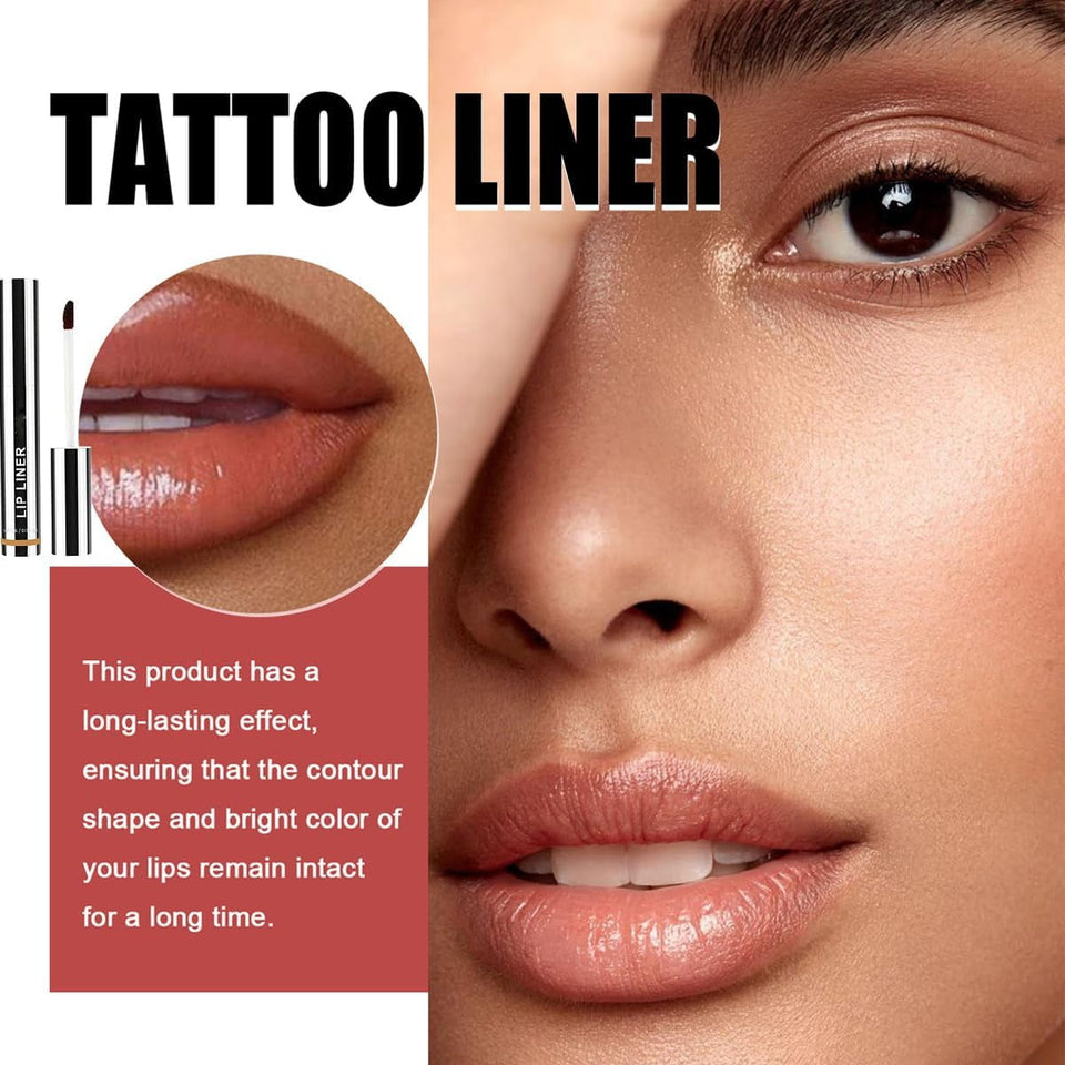 Peel Off Lip Liner Stain, 3PCS Lip Liner Peel Off Tattoo Lip Liner with Matte Finish, Waterproof, Transfer-proof, Highly Pigmented Color (Light Brown/Dark Brown/Burgundy)