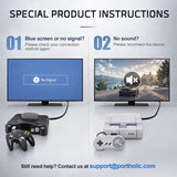 PORTHOLIC N64 to HDMI Converter, 4-in-1 HDMI Cable for GameCube SNES SFC, 4:3/16:9 Switchable, 1.5m/4.92FT, No External Power Needed