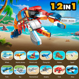 Building Blocks Set Toys - 24pcs Marine animals and dinosaurs Building Blocks Toy for Boys Girls Ages 6-12, Great Holidays and Birthdays Gift