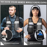 PORTHOLIC Running Vest for Women Men with 500ml/17oz Water Bottle |Adjustable Hydration Vest|Reflective |Lightweight |6 Pockets |Breathablefor Running Accessories for Hiking Running (Black,Large)