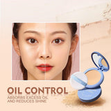 Matte Perfection Pressed Powder, Oil Control Face Pressed Powder, Waterproof Pressed Powder Makeup Compact (02-Natural beige, 10g)